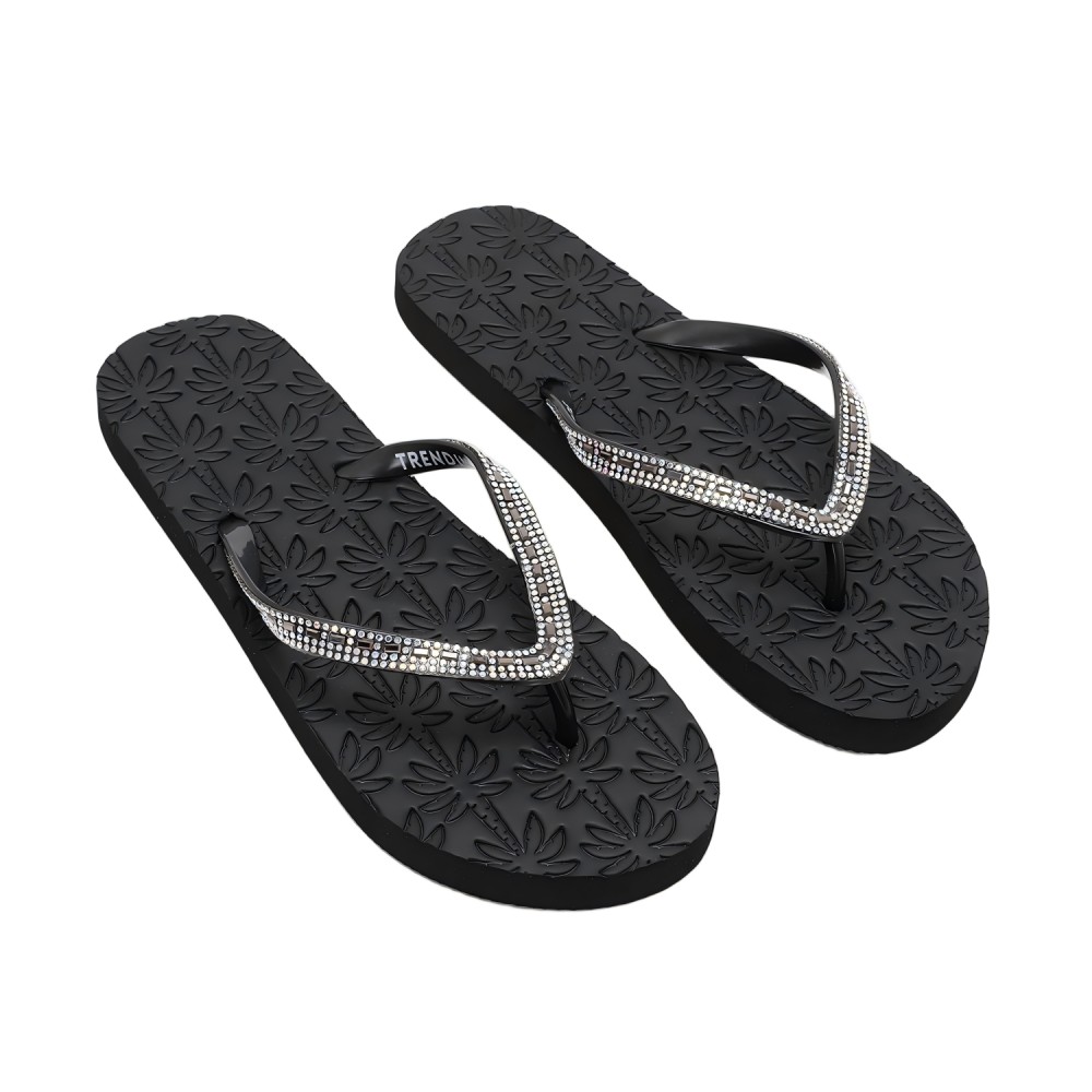 TMG25001_BLACK_1 Rhinestones Flip-flops TMG25001 Black - Image 1
